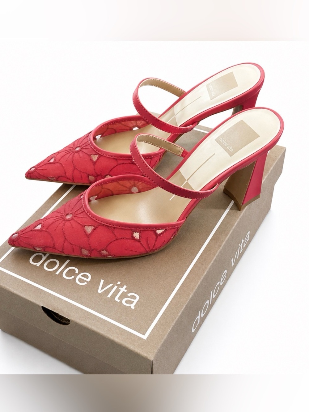 DOLCE VITA-Nalini Floral heels. 7.5- Coral Brand New - Picture 13 of 15